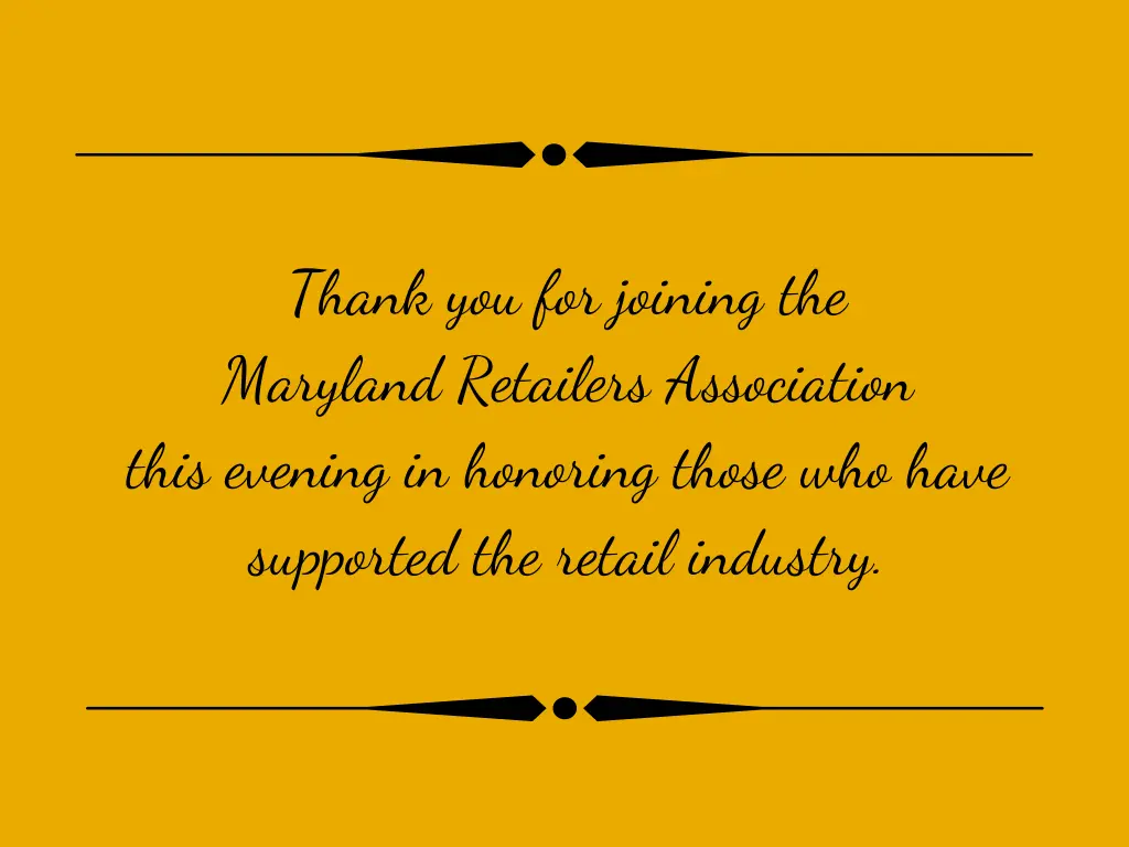 thank you for joining the maryland retailers