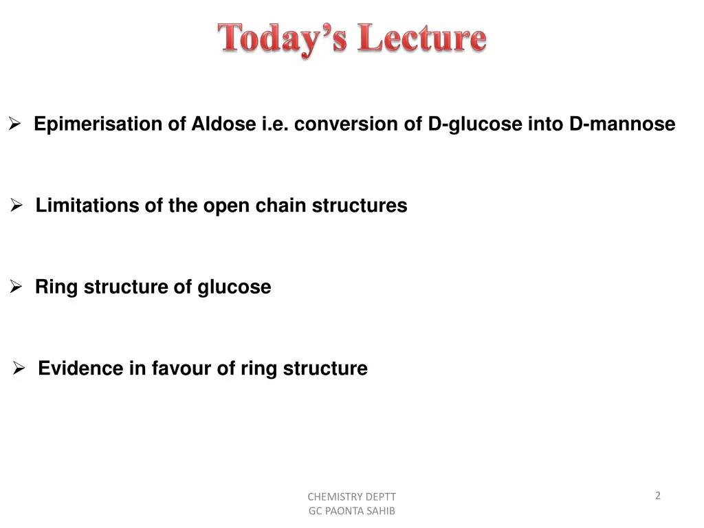 epimerisation of aldose i e conversion