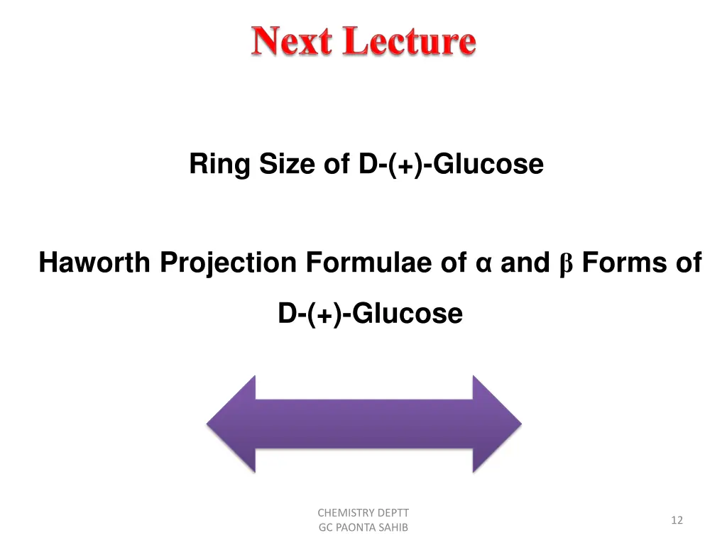 ring size of d glucose