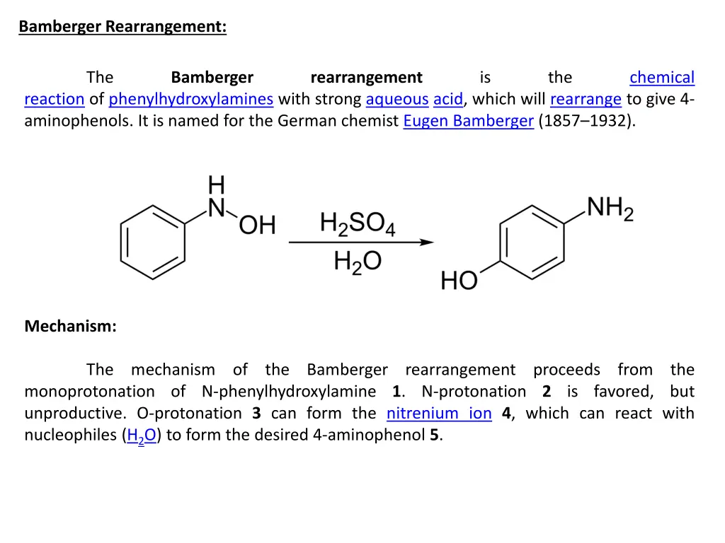 bamberger rearrangement