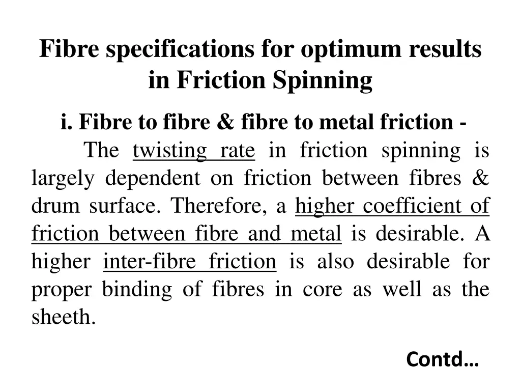 fibre specifications for optimum results 1