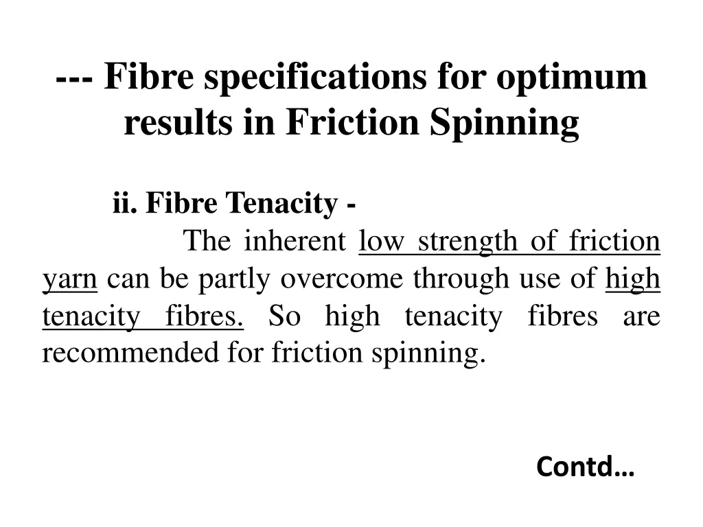 fibre specifications for optimum results 2