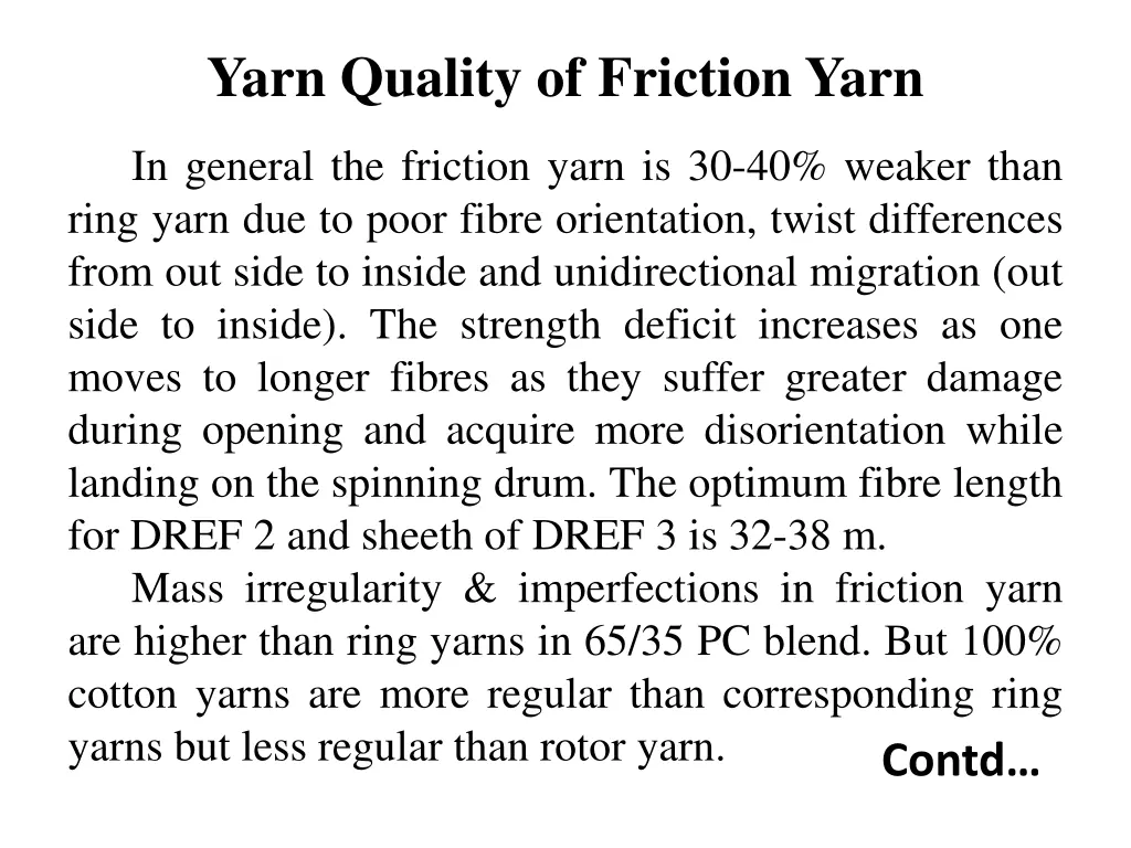 yarn quality of friction yarn