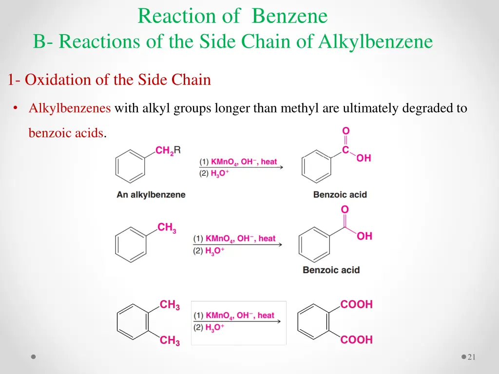 reaction of benzene