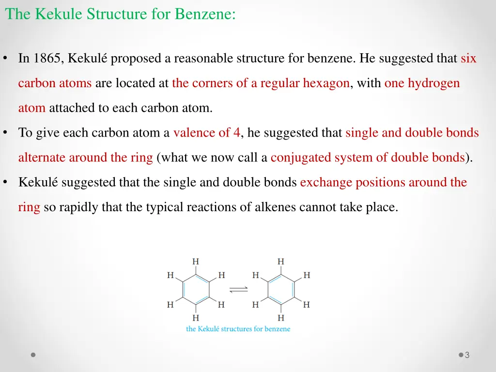 the kekule structure for benzene