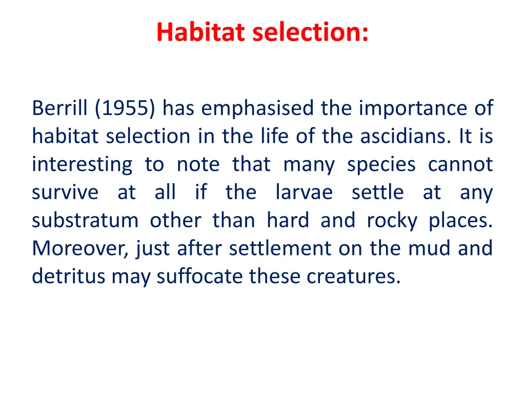 habitat selection