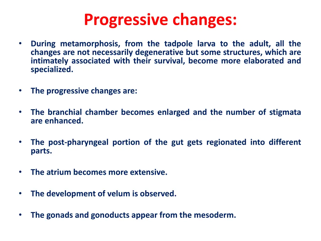 progressive changes