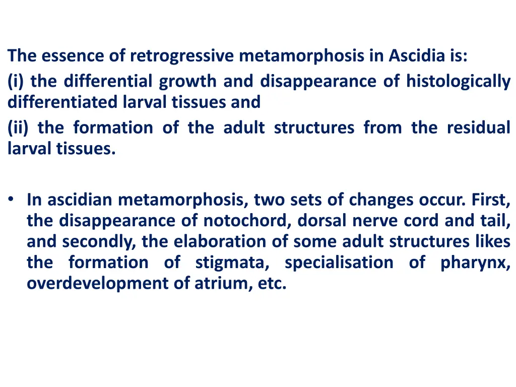 the essence of retrogressive metamorphosis