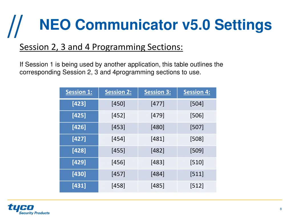 neo communicator v5 0 settings 1