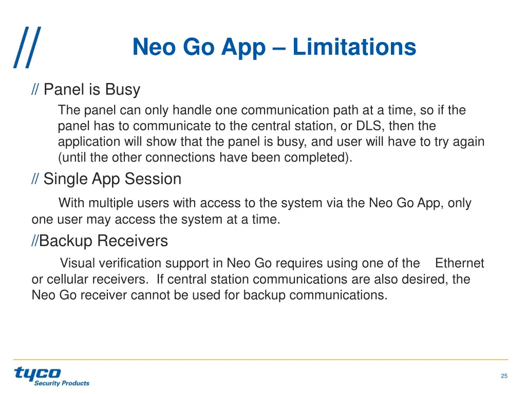 neo go app limitations