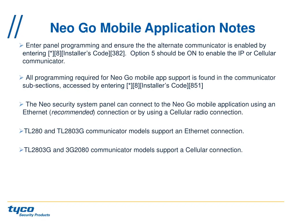 neo go mobile application notes