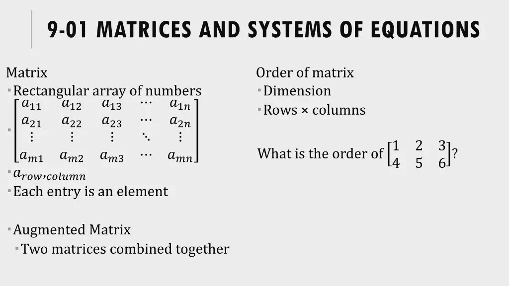 9 01 matrices and systems of equations