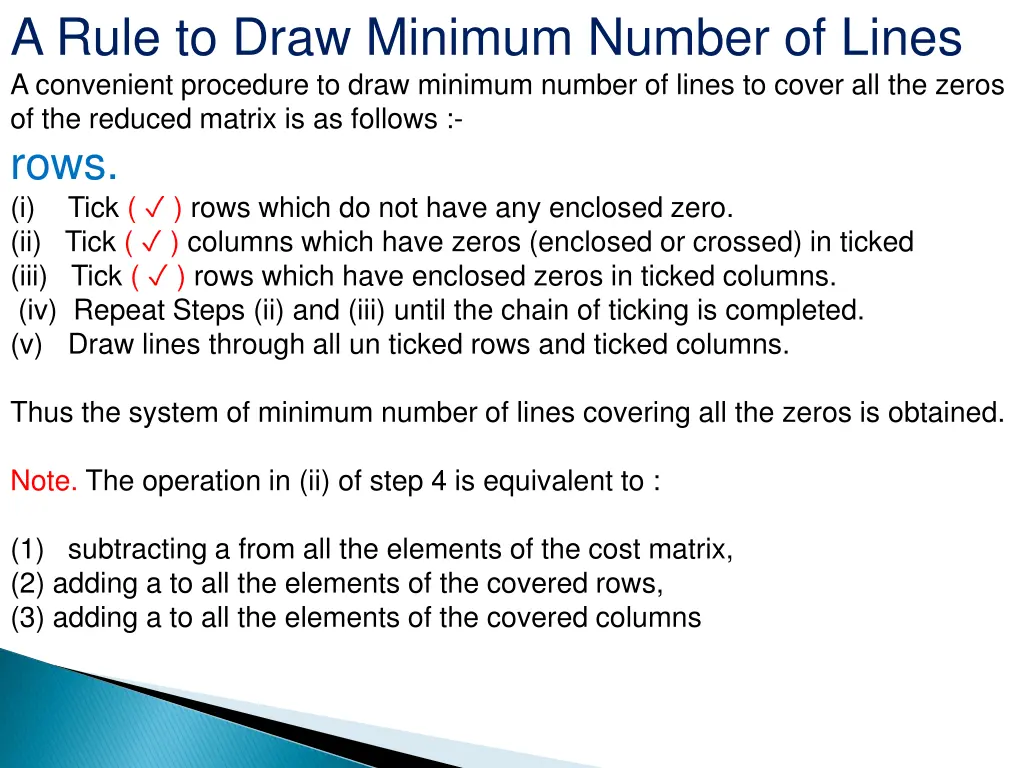 a rule to draw minimum number of lines