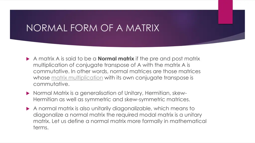 normal form of a matrix