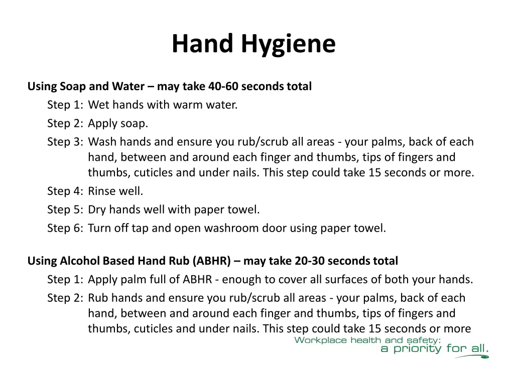 hand hygiene 1