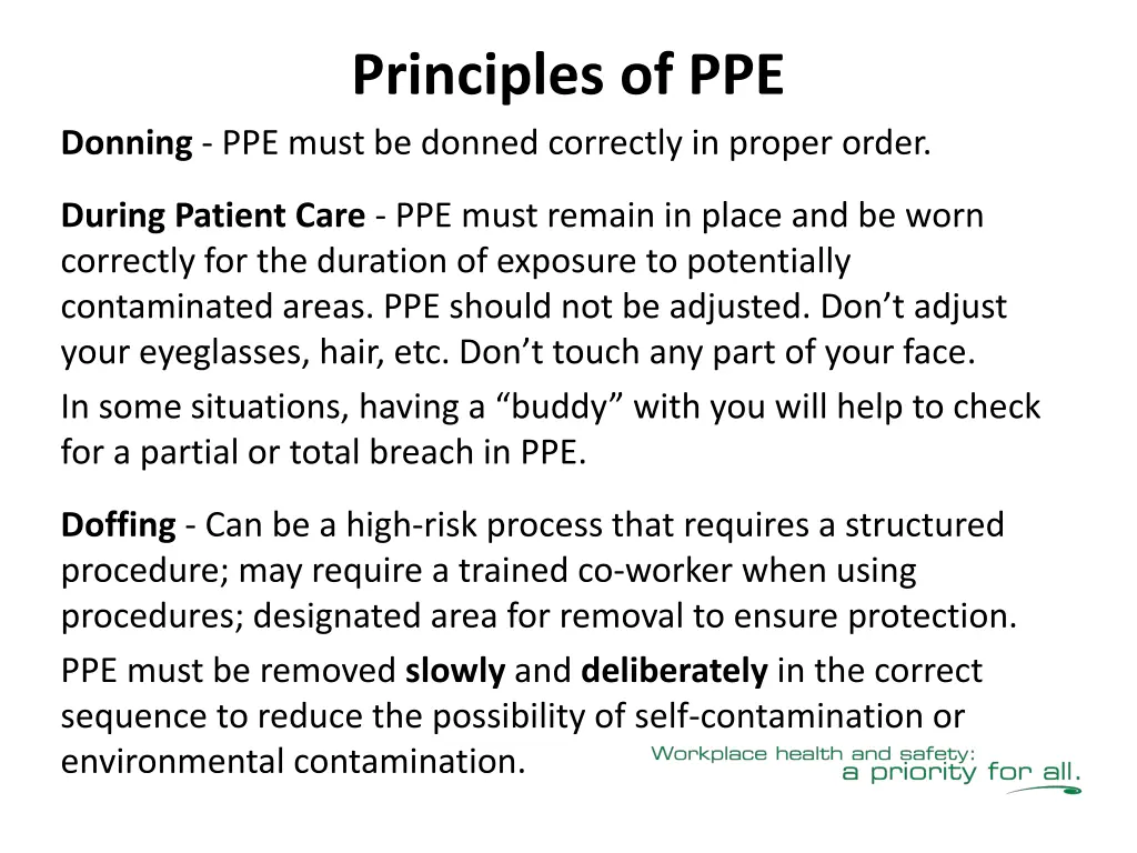 principles of ppe