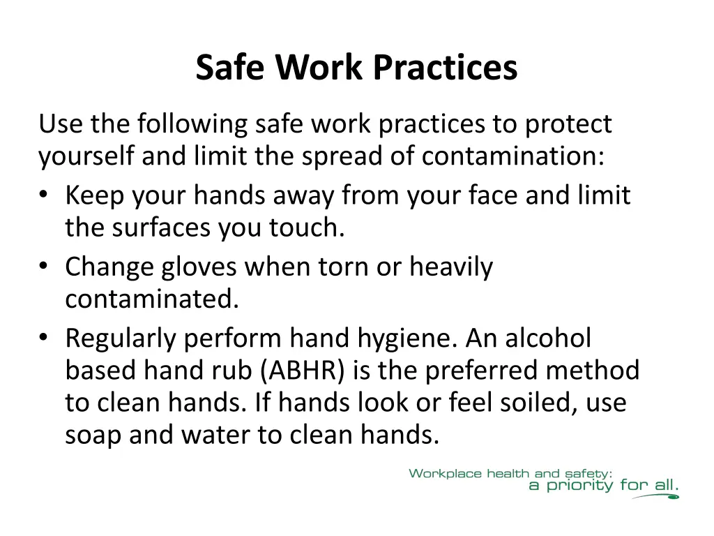 safe work practices