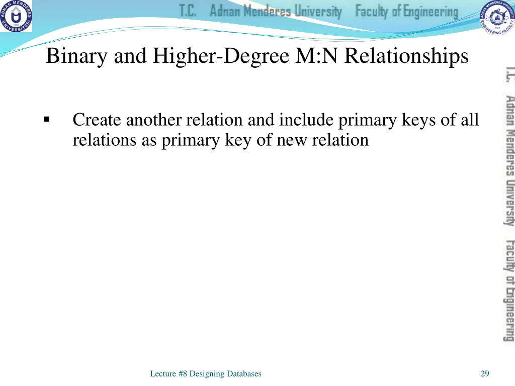 binary and higher degree m n relationships