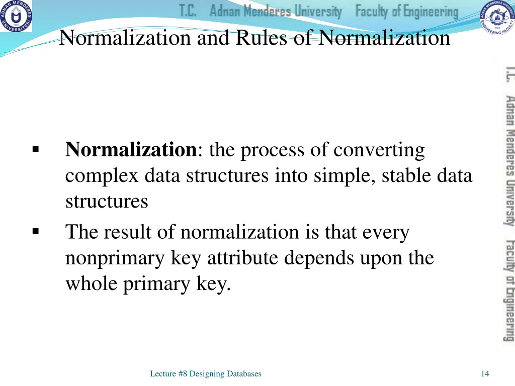 normalization and rules of normalization