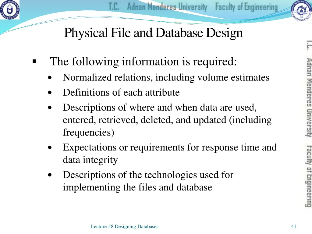 physical file and database design