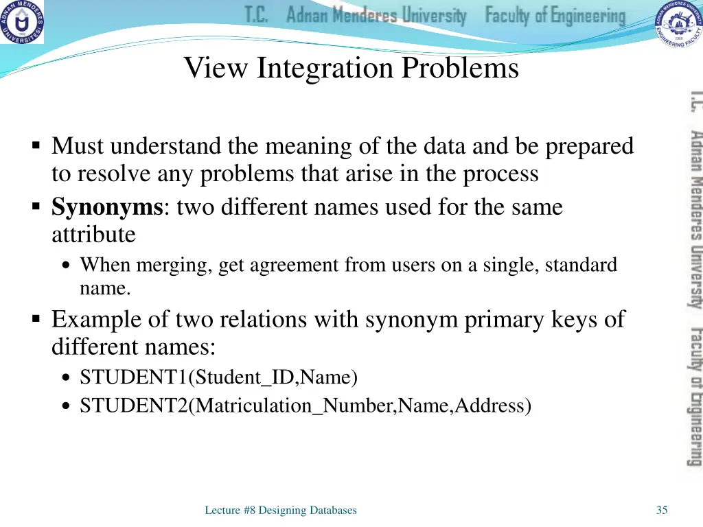 view integration problems