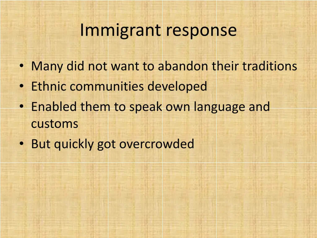 immigrant response