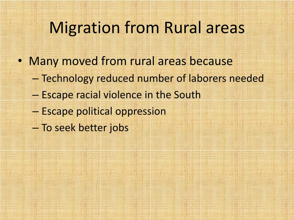 migration from rural areas