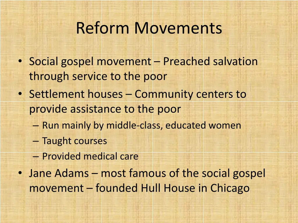 reform movements