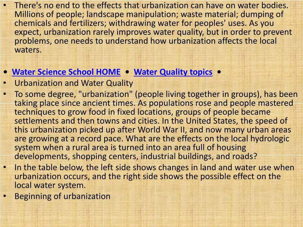 there s no end to the effects that urbanization