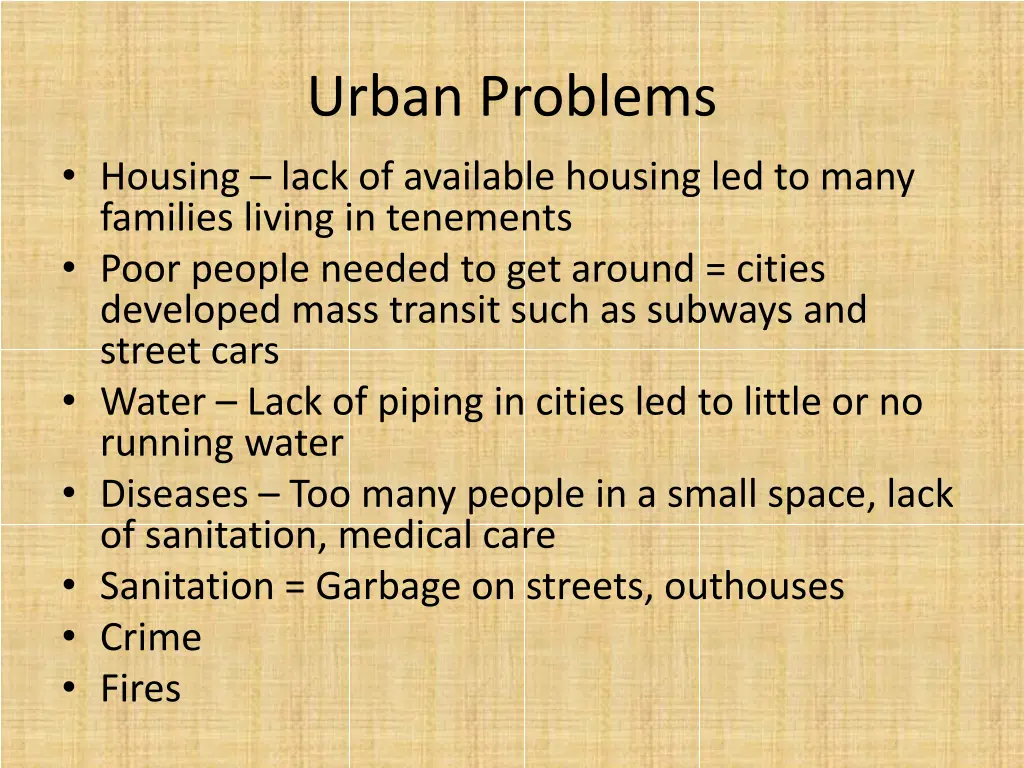 urban problems