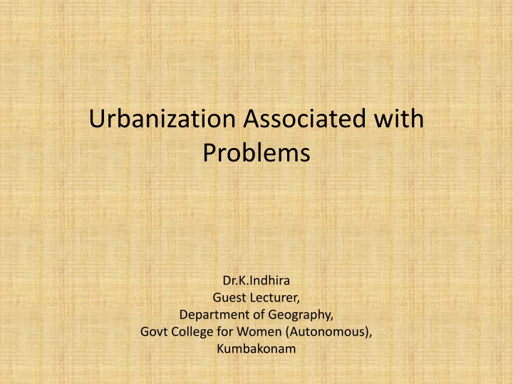 urbanization associated with problems