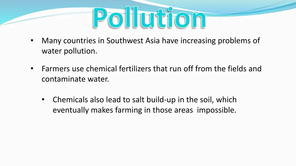 pollution many countries in southwest asia have