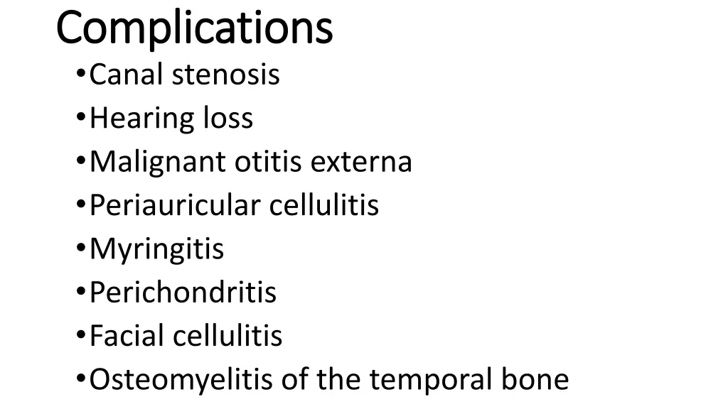 complications complications canal stenosis