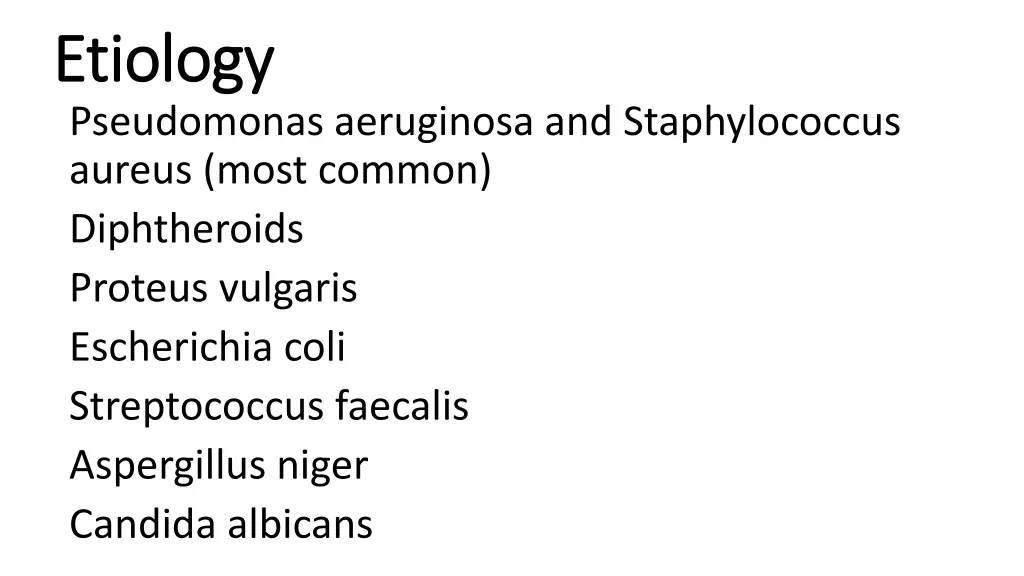 etiology etiology pseudomonas aeruginosa