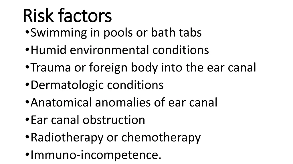 risk factors risk factors swimming in pools