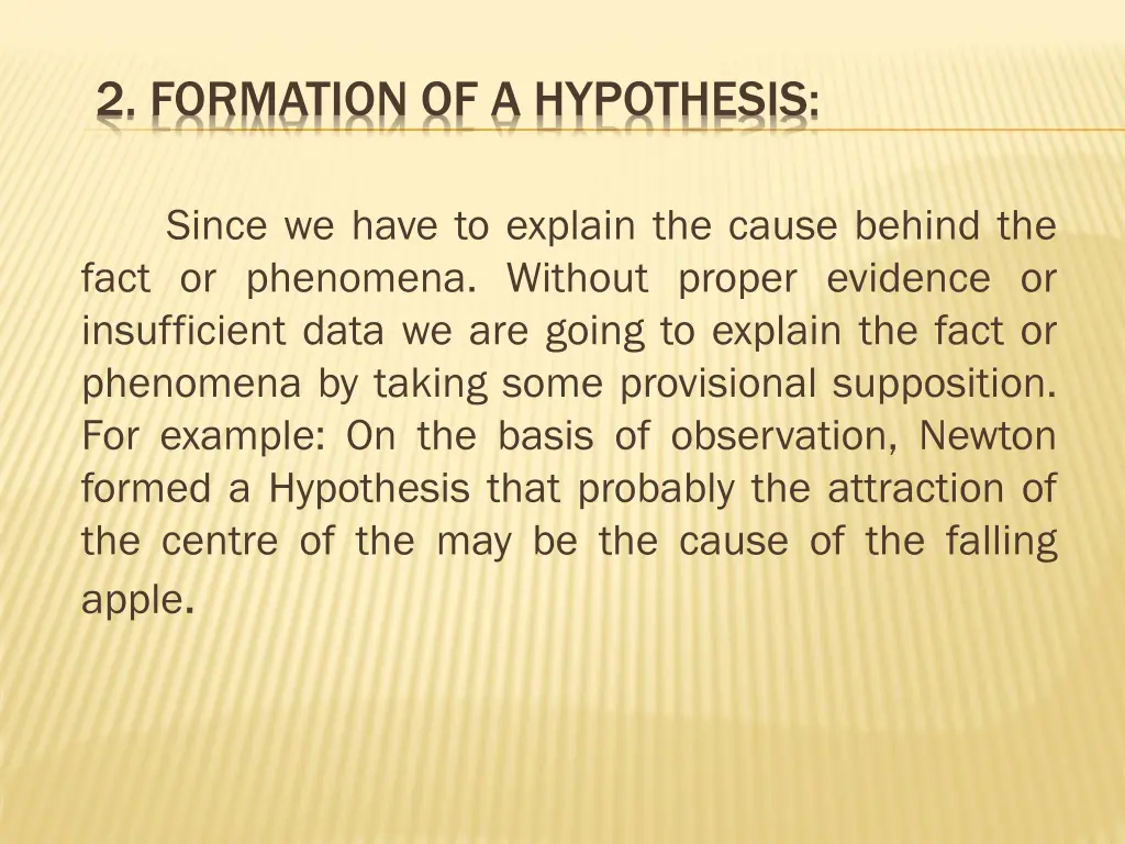 2 formation of a hypothesis