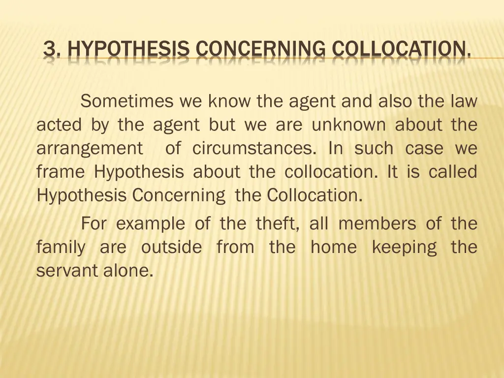 3 hypothesis concerning collocation