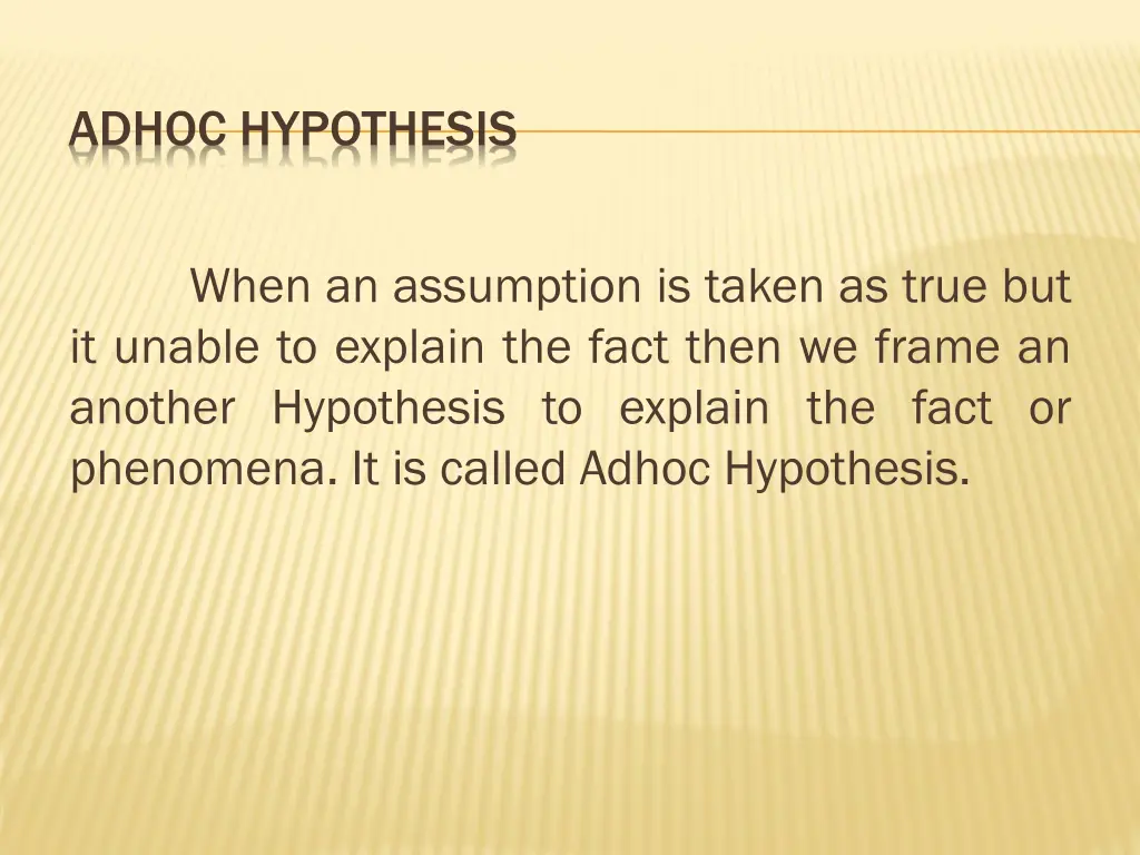 adhoc hypothesis