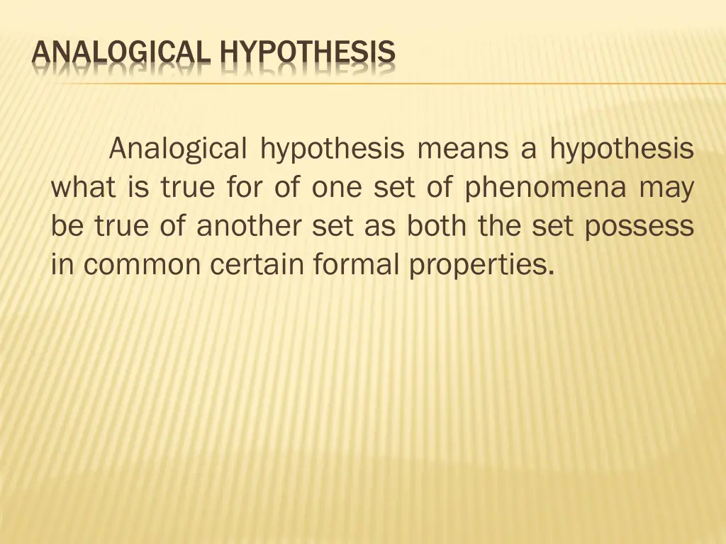 analogical hypothesis