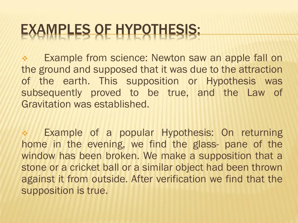 examples of hypothesis