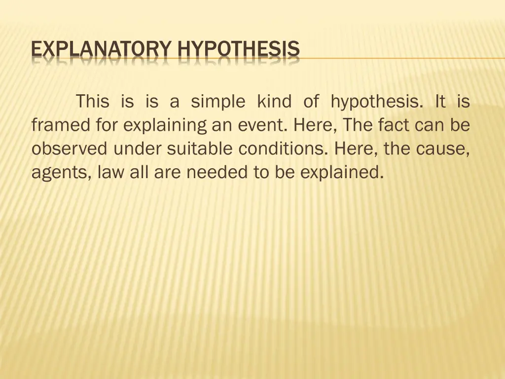 explanatory hypothesis