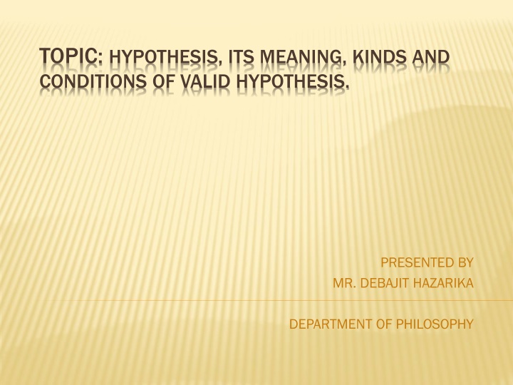 topic hypothesis its meaning kinds and conditions