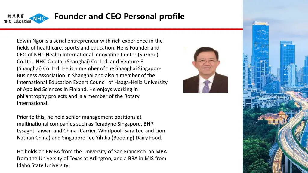 founder and ceo personal profile