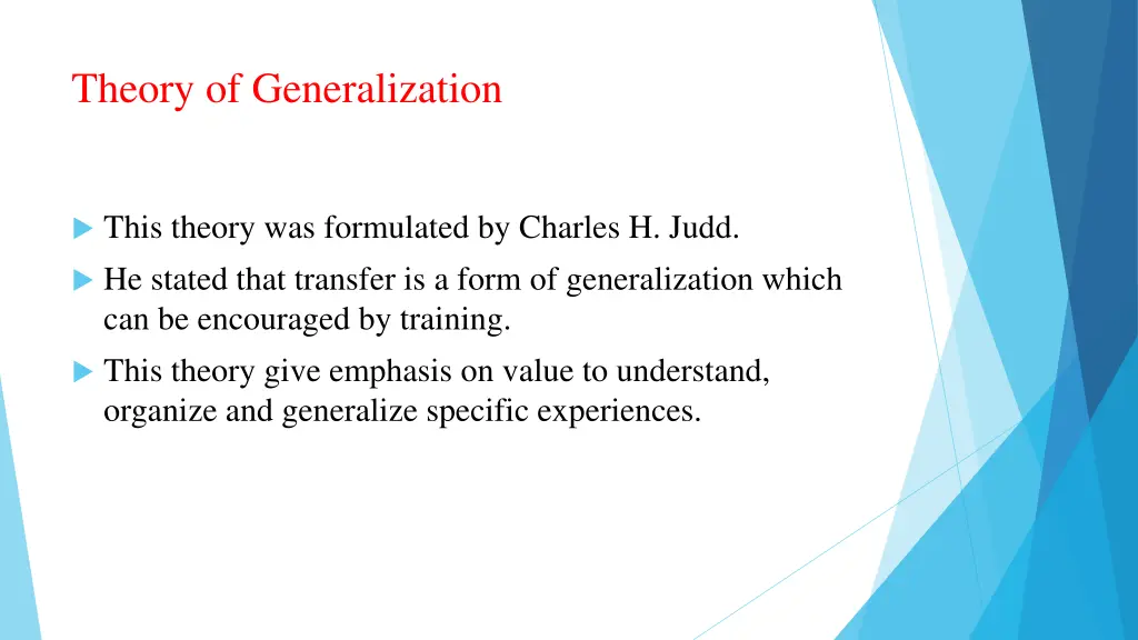 theory of generalization