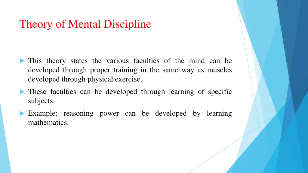 theory of mental discipline