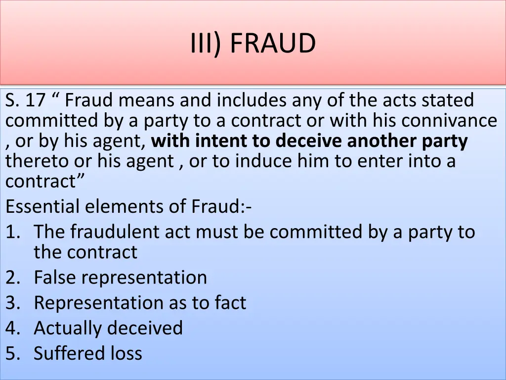 iii fraud