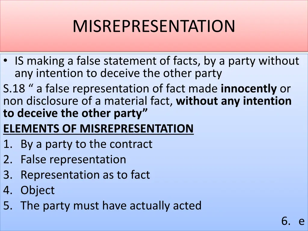 misrepresentation