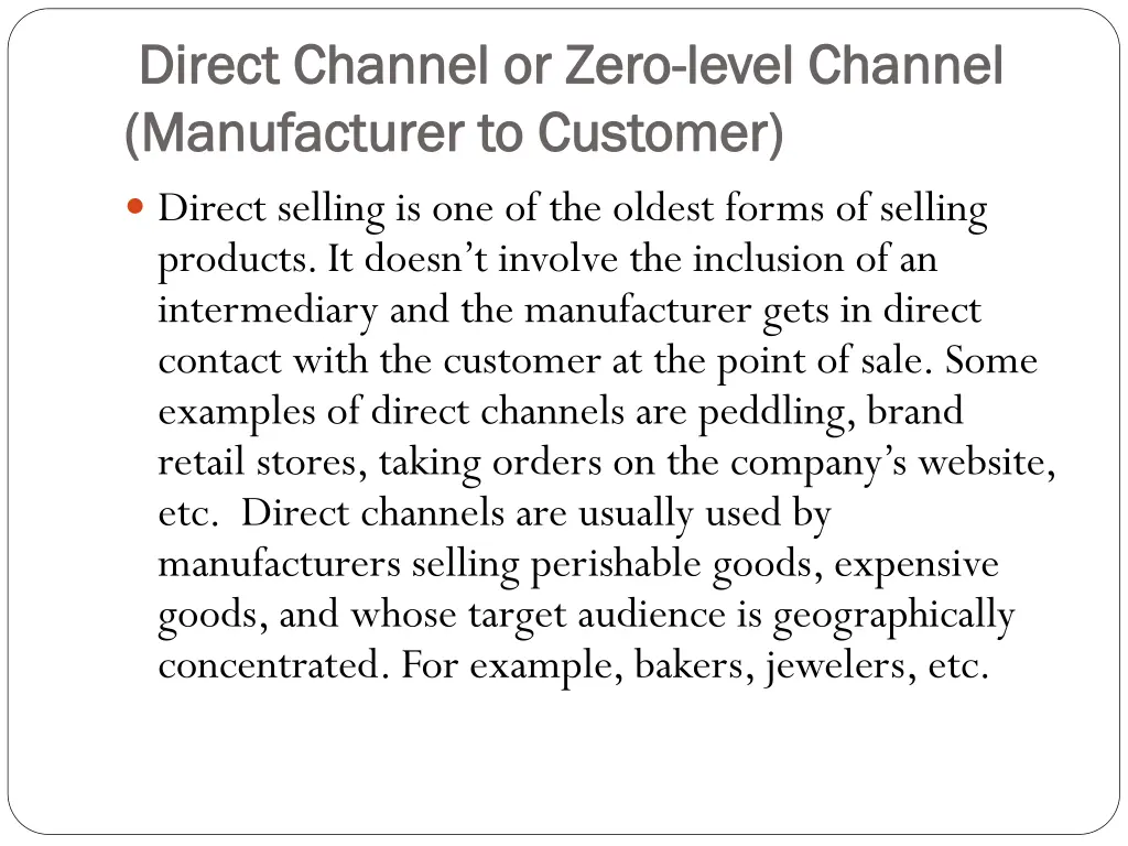 direct channel or zero direct channel or zero