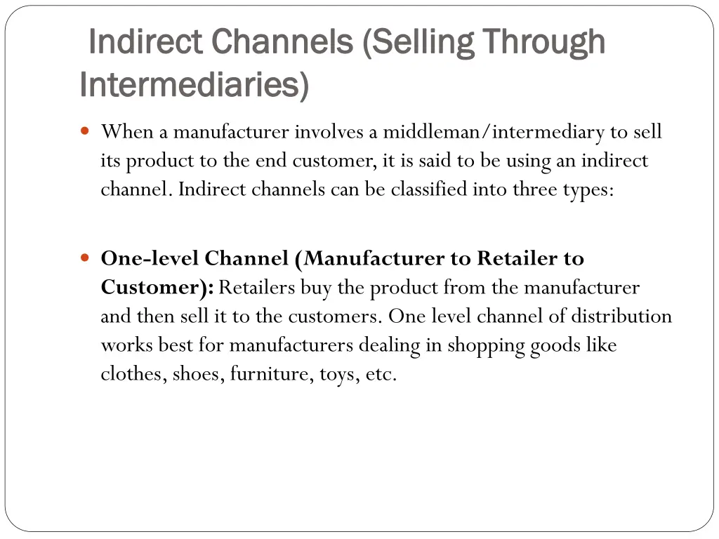 indirect channels selling through indirect