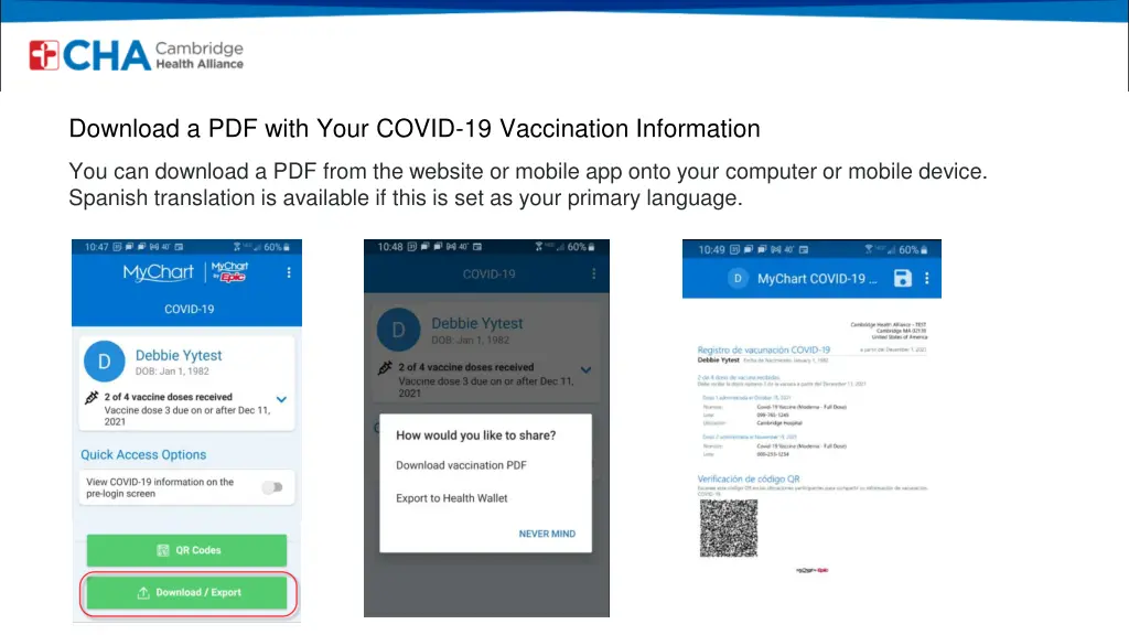 download a pdf with your covid 19 vaccination